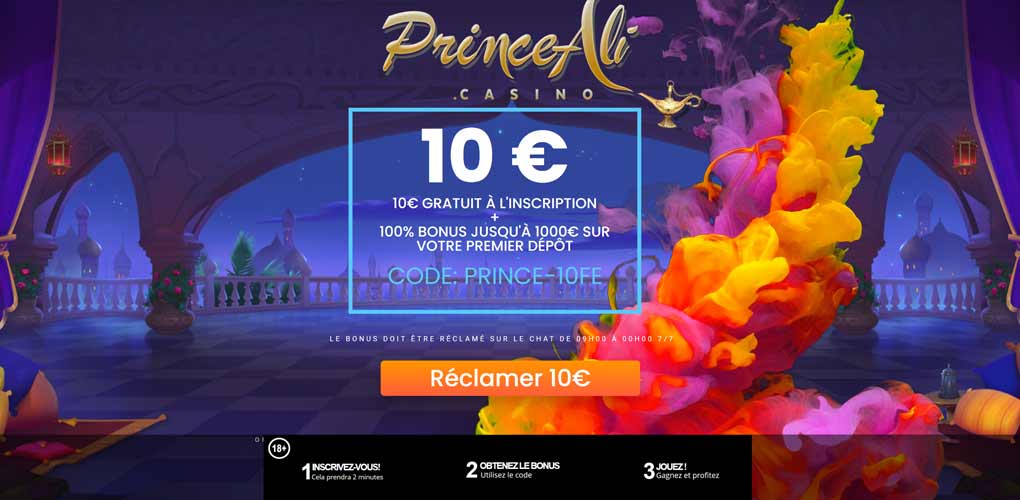 Bonus sans dépôt Prince Ali Casino